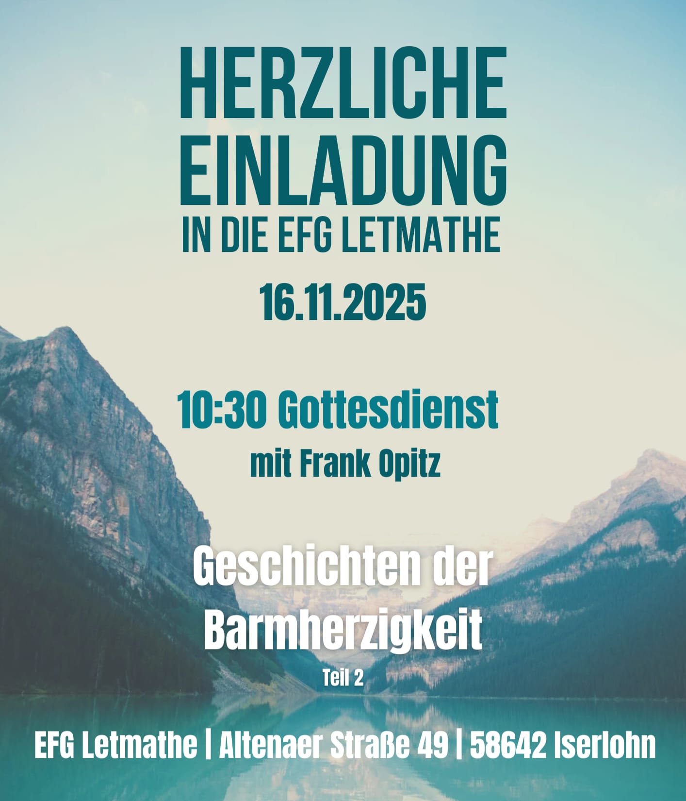 Herzliche Einladung zum Gottesdienst am 16.11.2025, um 10:30 Uhr