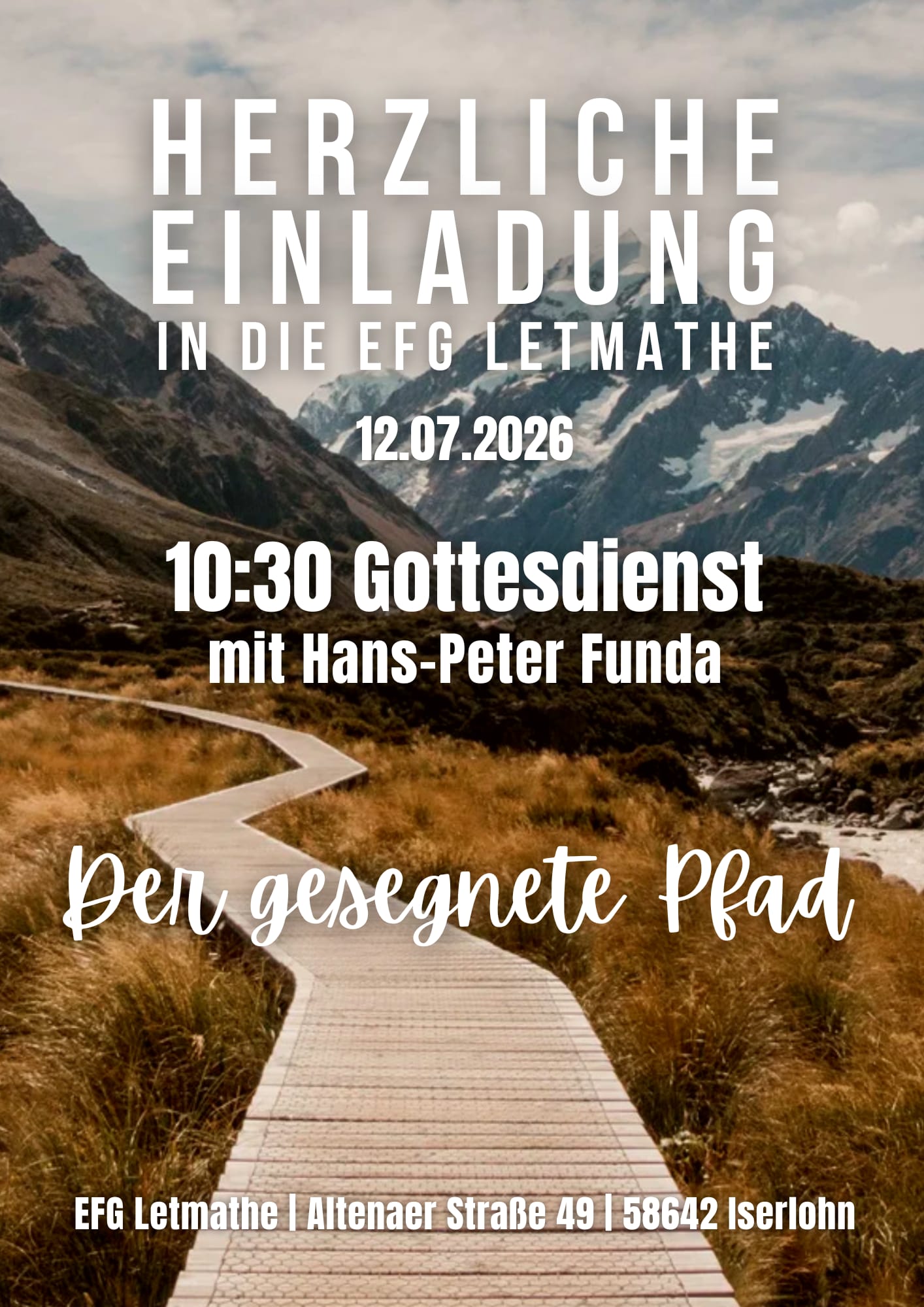 Herzliche Einladung zum Gottesdienst am 12.07.2026, um 10:30 Uhr ..mit anschließenden Kaffee und Waffeln...