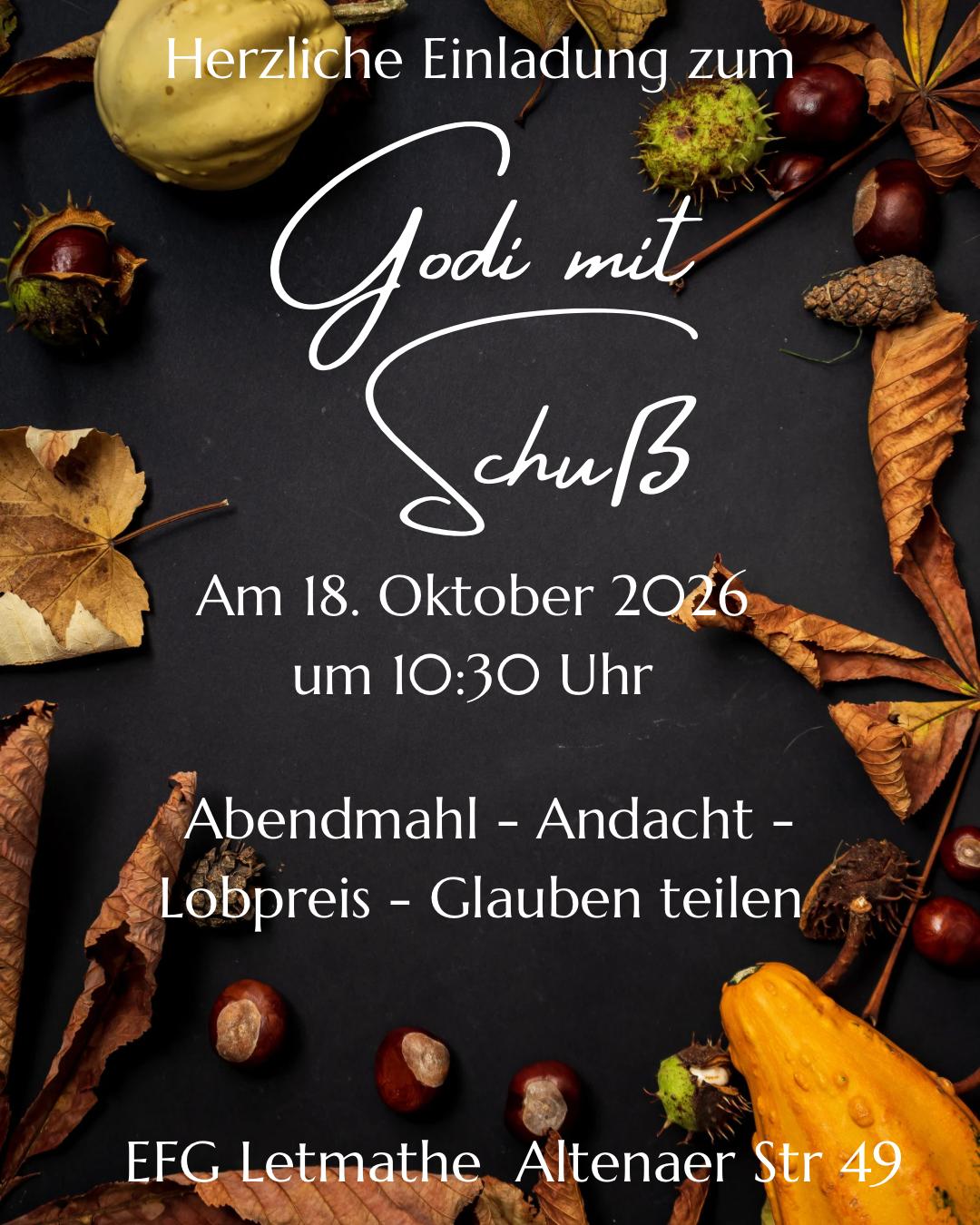 Herzliche Einladung zum Gottesdienst am 18.10.2026, um 10:30 Uhr ..